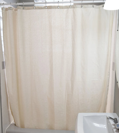 Cotton Shower Curtain – Natural & White Bath Sizes