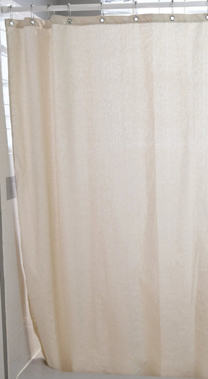 Cotton Shower Curtain – Natural & White Bath Sizes