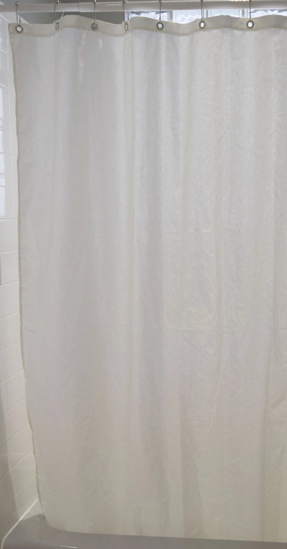 Cotton Shower Curtain – Natural & White Bath Sizes
