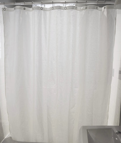 Cotton Shower Curtain – Natural & White Bath Sizes