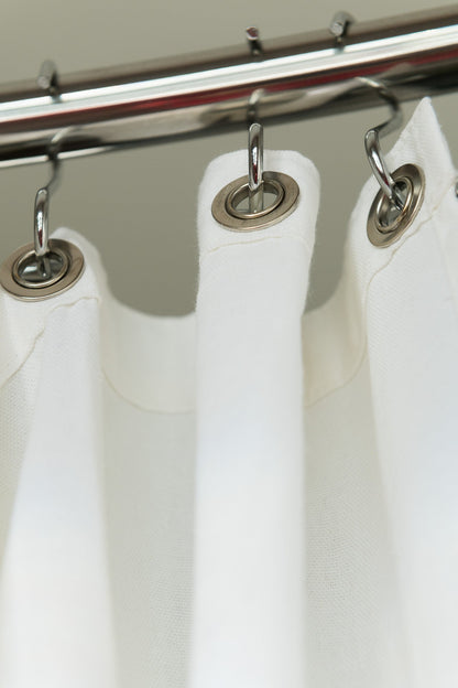 Cotton Shower Curtain – Natural & White Bath Sizes