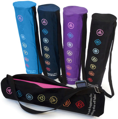 Organic Cotton Yoga Mat Bag – Chakra Embroidery Design