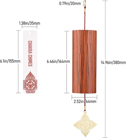 Chakra Chimes Natural Bamboo Wind Chimes Meditation Chord Windchime Wind Bell for Home Decoration Zen Mindfulness Root Chakra