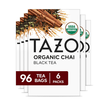 TAZO Organic Chai Black Tea Bags, Caffeinated tea, 16 Total Bags