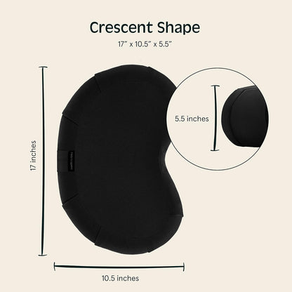 Zafu Crescent Meditation Cushion, Black