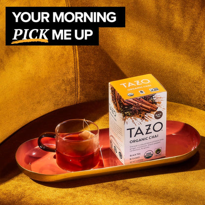 TAZO Organic Chai Black Tea Bags, Caffeinated tea, 16 Total Bags