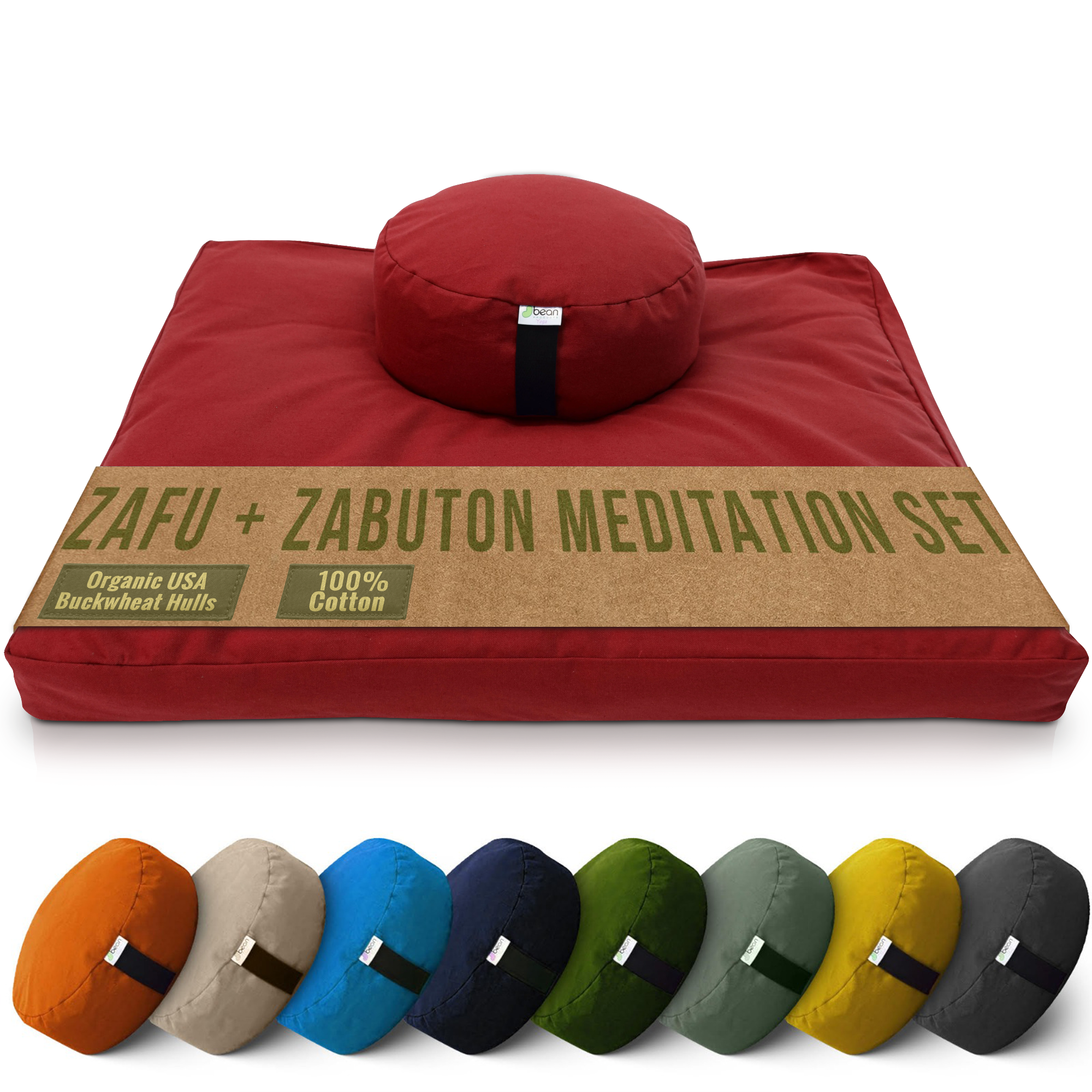 Cotton Meditation Cushion Set – Zafu & Zabuton, USA Made