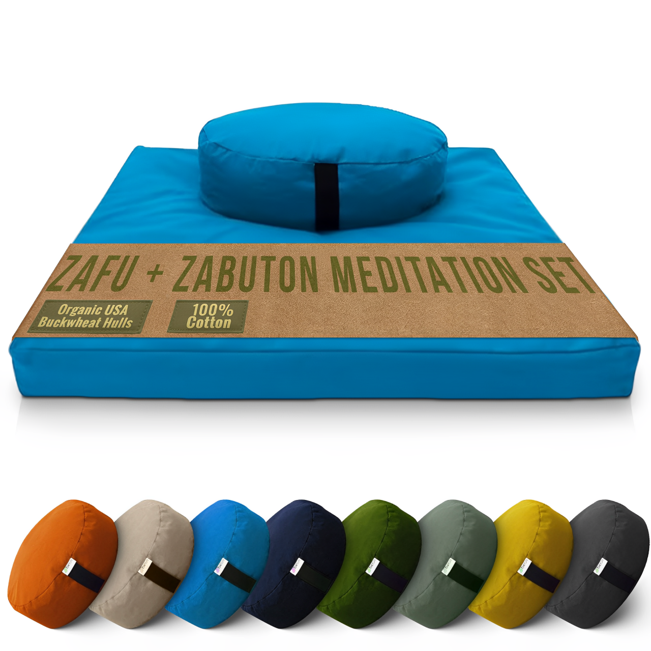 Cotton Meditation Cushion Set – Zafu & Zabuton, USA Made