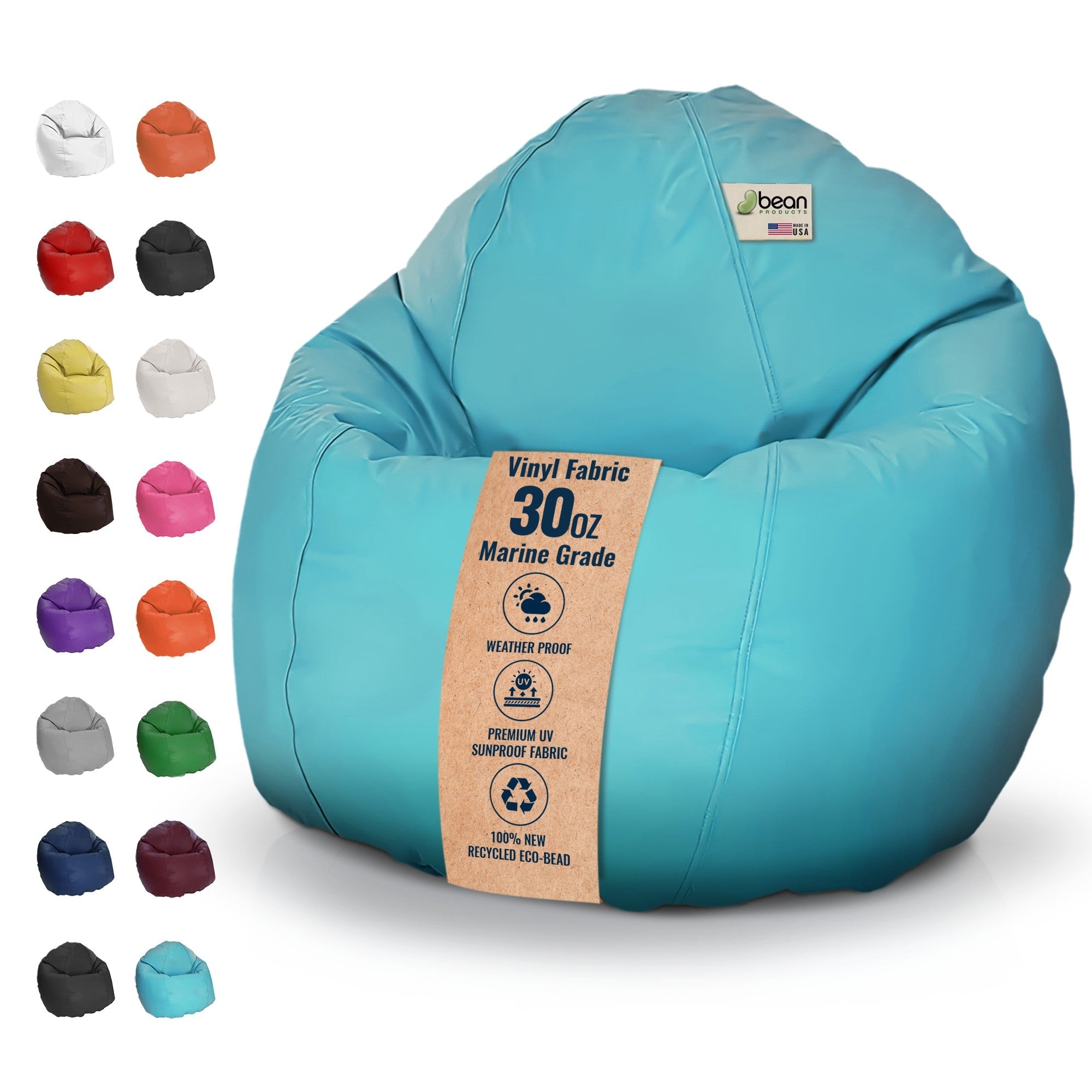 Vinyl Bean Bag Chair – Marine Grade Indoor/Outdoor Lounger