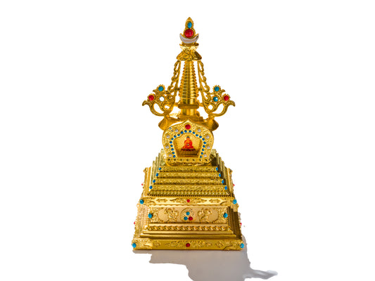 Tibetan Stupa of Enlightenment Statue for an altar or decor | Handcrafted & Mindful Products