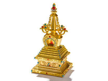 Tibetan Stupa of Enlightenment Statue for an altar or decor | Handcrafted & Mindful Products