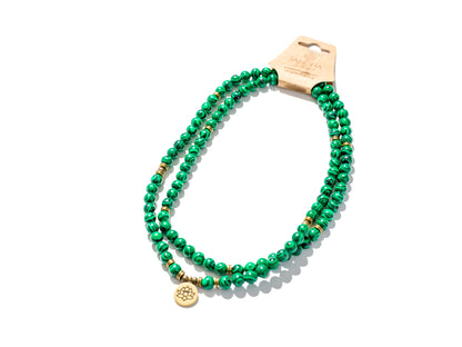 Malachite Mala, necklace or bracelet made at sangha house | Handcrafted & Mindful Products