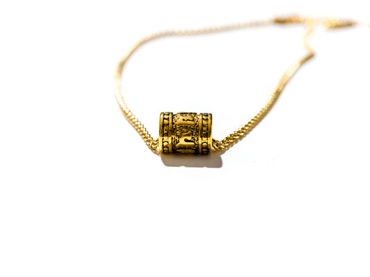 Om Mani Padme Hum Ring Necklace in Gold | Handcrafted & Mindful Products