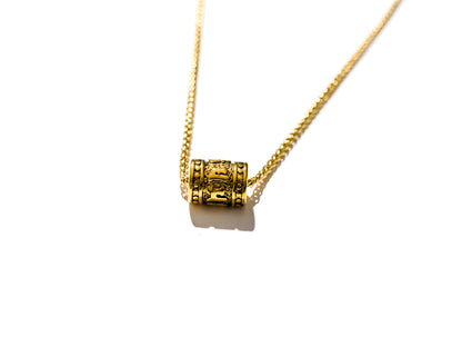 Om Mani Padme Hum Ring Necklace in Gold | Handcrafted & Mindful Products