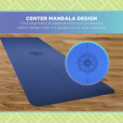 SuperLite TPE Yoga Mat – Thick Mandala Energy Line