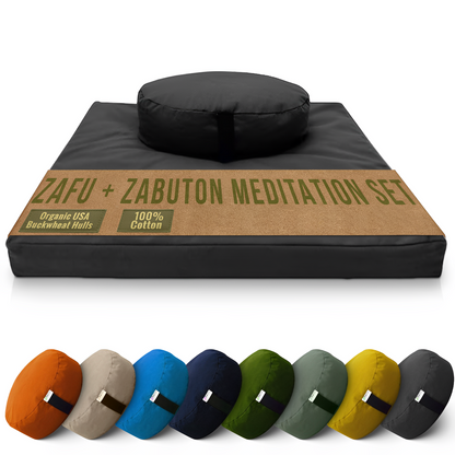 Cotton Meditation Cushion Set – Zafu & Zabuton, USA Made