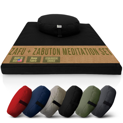 Hemp Meditation Cushion Set – Zafu & Zabuton, Organic Fill