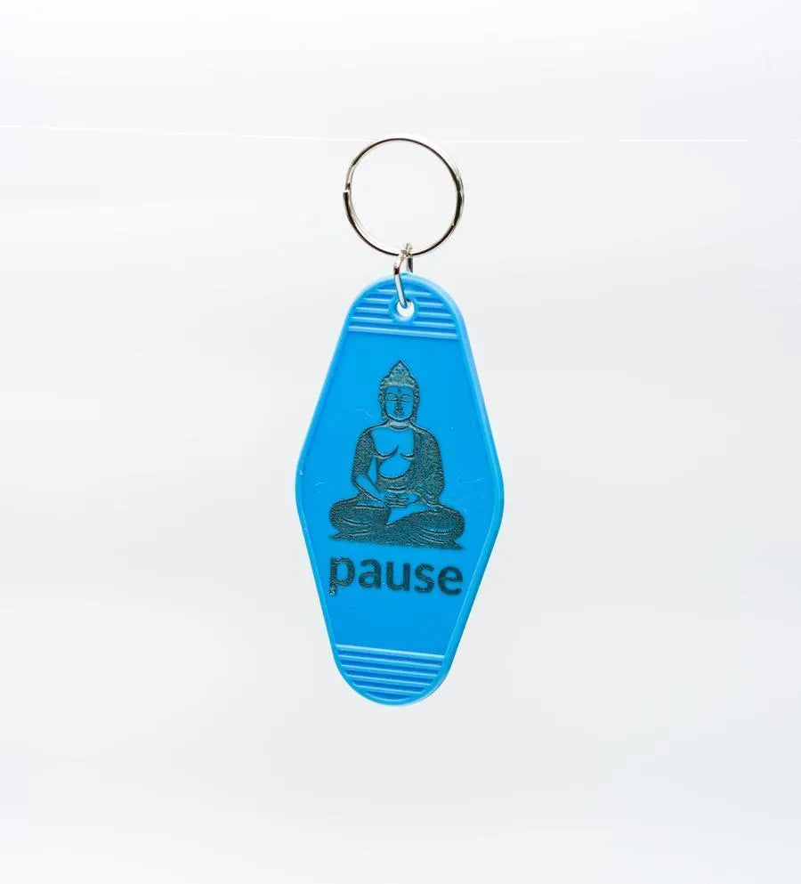 Breathe & Pause Buddhist Hotel FOB Keychains