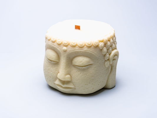 Buddha Head Candle – Hand Poured at Sangha House