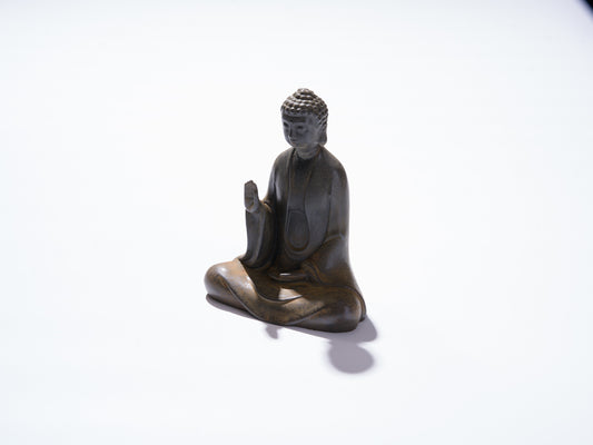 Cast Iron Buddha Statue with Palm Mudra made at Sangha House | Handcrafted & Mindful Products