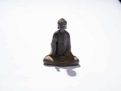 Cast Iron Buddha Statue with Palm Mudra made at Sangha House | Handcrafted & Mindful Products