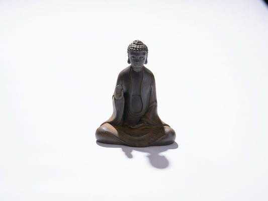 Cast Iron Buddha Statue with Palm Mudra made at Sangha House | Handcrafted & Mindful Products