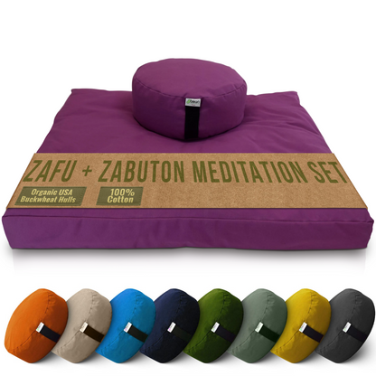 Cotton Meditation Cushion Set – Zafu & Zabuton, USA Made