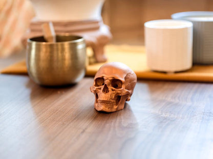 Copper Skull Sculpture (4-inch, Handcrafted Resin)