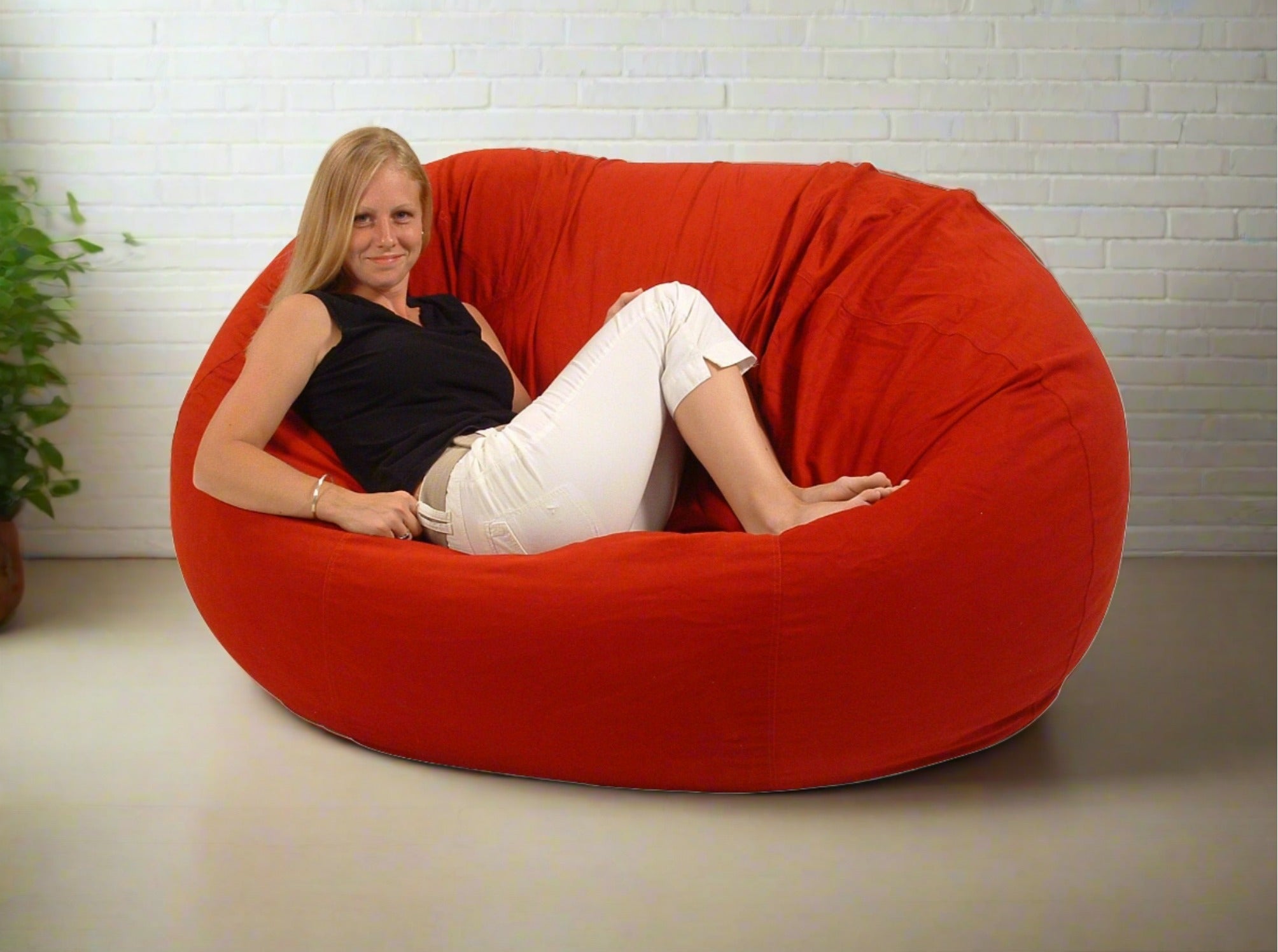Comfy Bean Bag Loveseat – Cotton, Organic, or Hemp