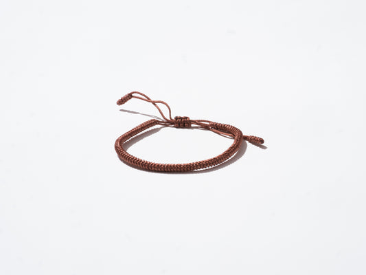 Brown Woven String Bracelet - Handmade at Sangha House