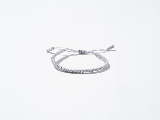 White Woven String Bracelet - Handmade at Sangha House