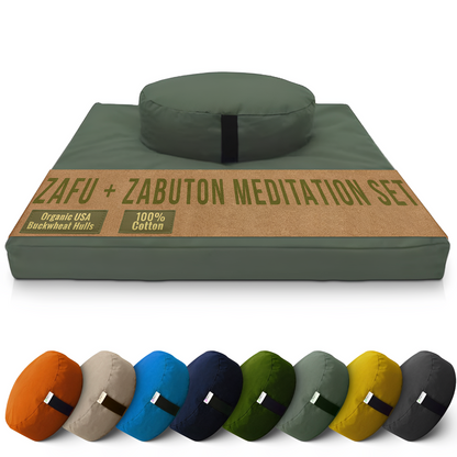 Cotton Meditation Cushion Set – Zafu & Zabuton, USA Made