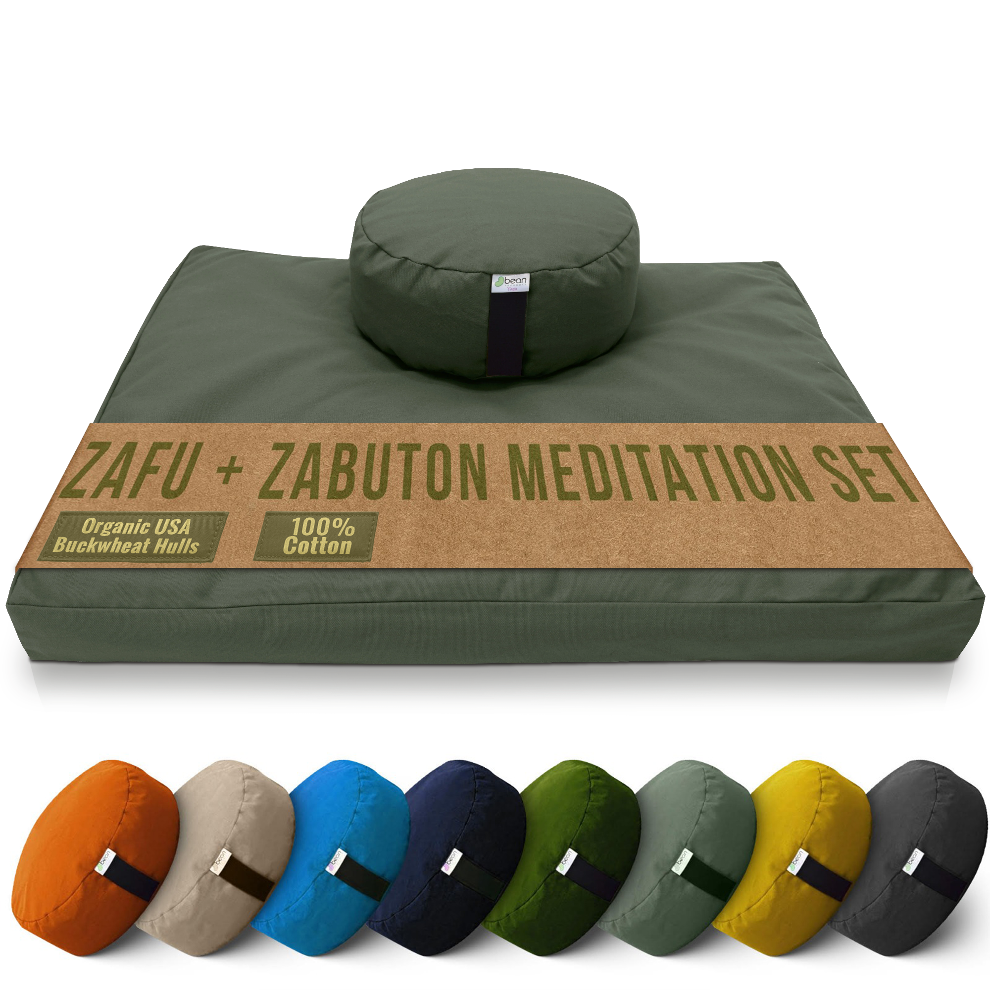 Cotton Meditation Cushion Set – Zafu & Zabuton, USA Made