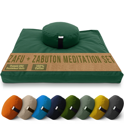 Cotton Meditation Cushion Set – Zafu & Zabuton, USA Made