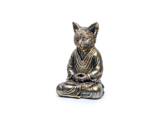 Cat Buddha Statue - Gold