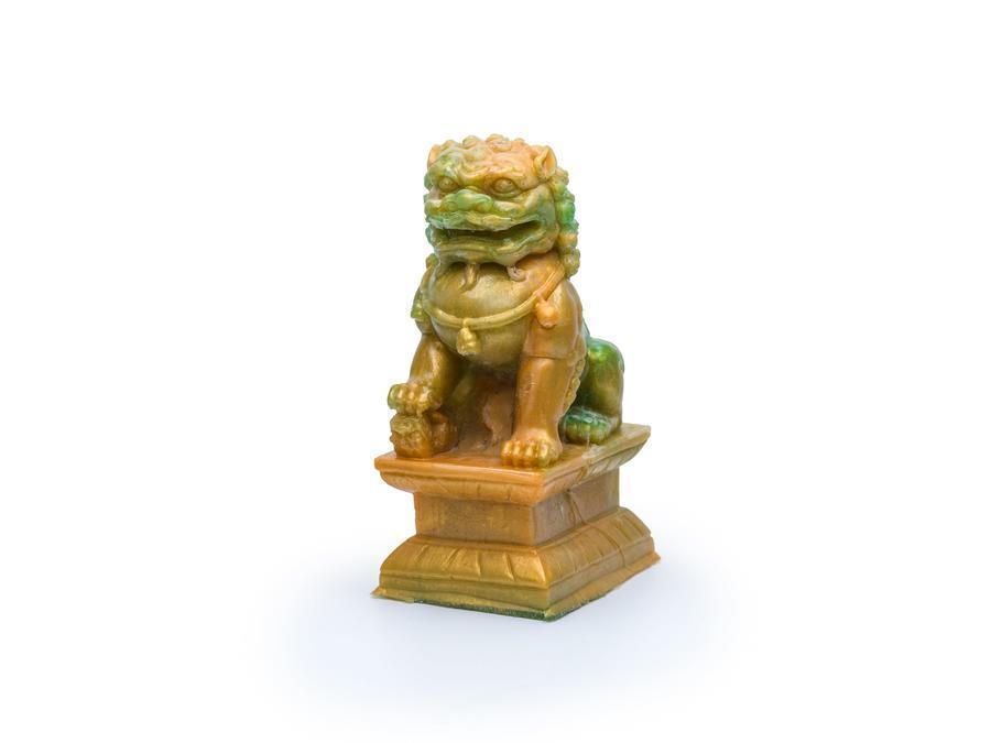 Golden Jade Foo Dog Statue