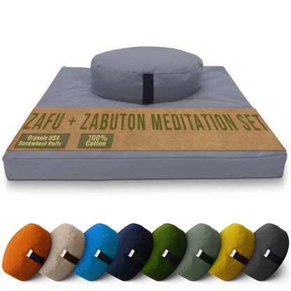 Cotton Meditation Cushion Set – Zafu & Zabuton, USA Made