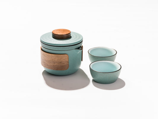 Ceramic Travel Tea Set for Two | Portable Calm on the Go