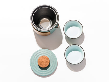 Ceramic Travel Tea Set for Two | Portable Calm on the Go