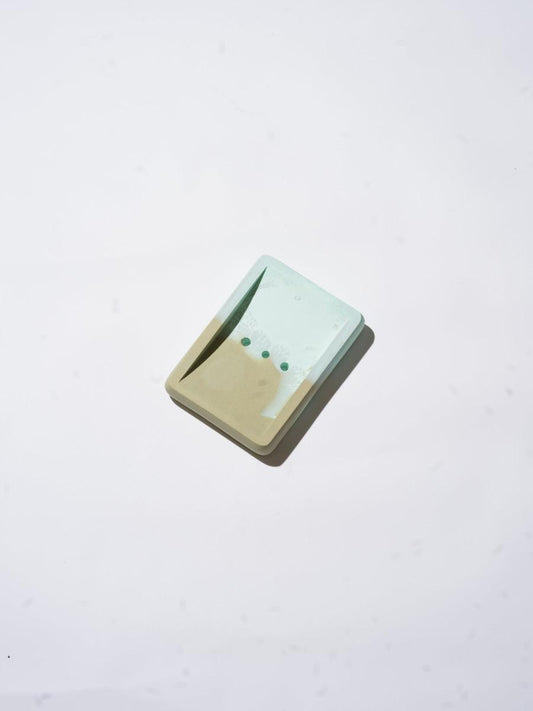 Green and Teal Smooth Duo Soap Dish | Sustainably made at Sangha House - Handmade at Sangha House