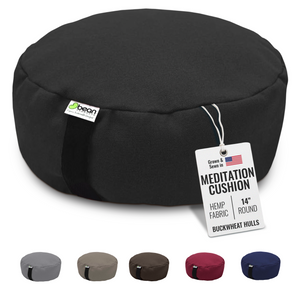 Hemp Zafu Meditation Cushion – 17 oz. Hemp Fabric with Organic Buckwheat Hull Fill