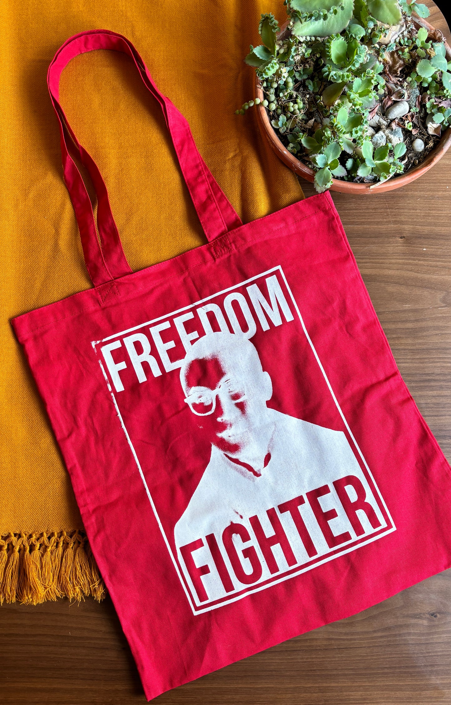 "Freedom Fighter" Screen Printed Tote (Dalai Lama)