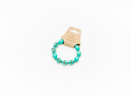 Skull Bead Mala Bracelet – Turquoise Tibetan Howlite