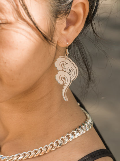 Tibetan Cloud Laser Cut Acrylic Earrings – Sangha Shop Exclusive