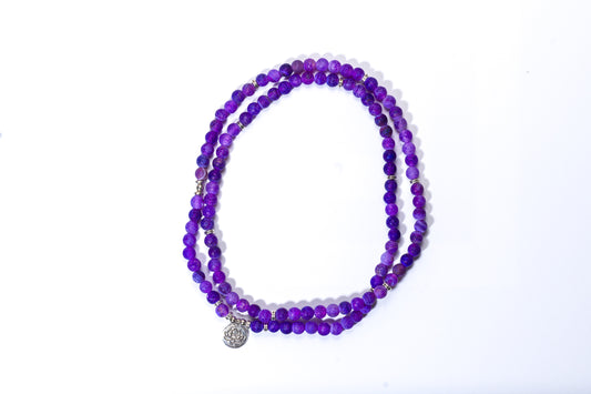 Tibetan Amethyst  Mala Beads