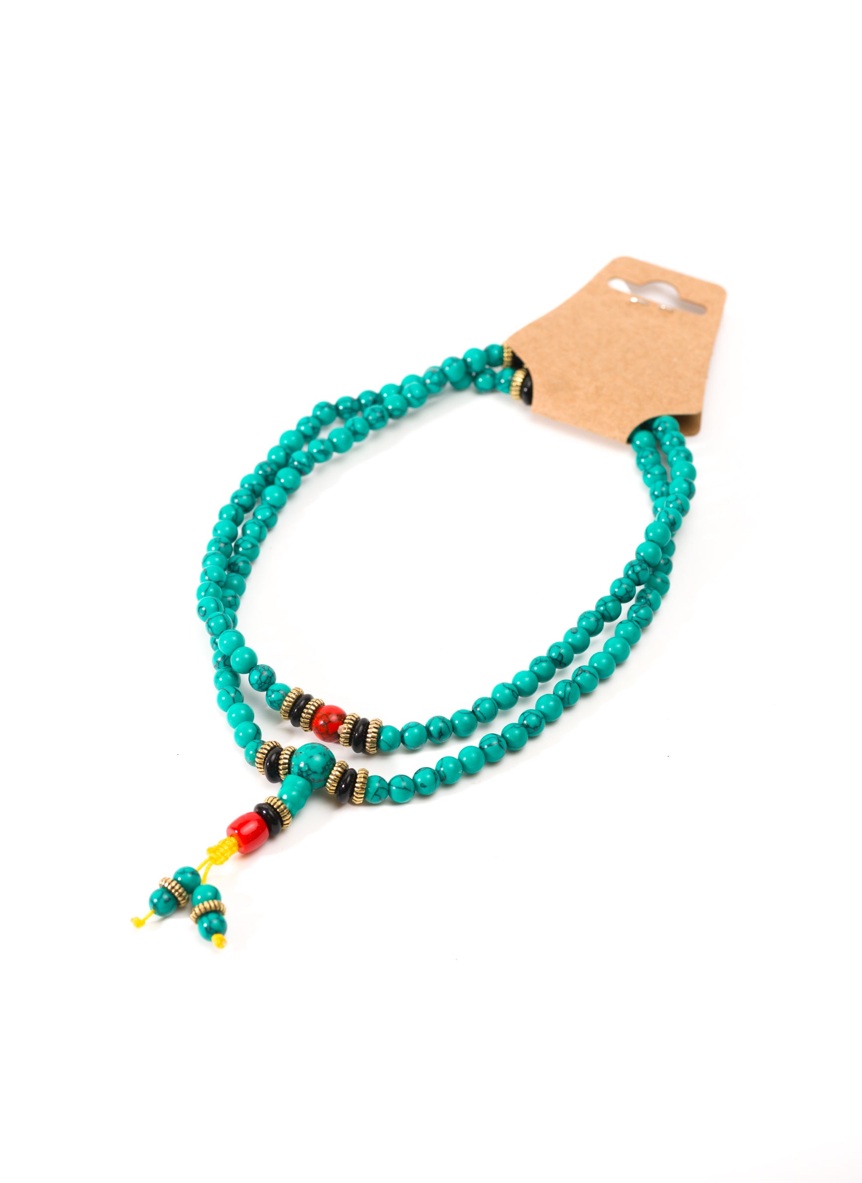 Tibetan Turquoise Mala – Handcrafted Buddhist Prayer Beads