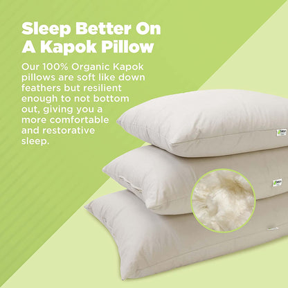 Kapok Sleep Pillow – Organic Cotton Vegan Design