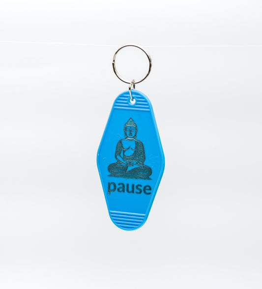 Breathe & Pause Buddhist Hotel FOB Keychains