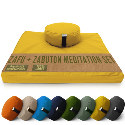 Cotton Meditation Cushion Set – Zafu & Zabuton, USA Made