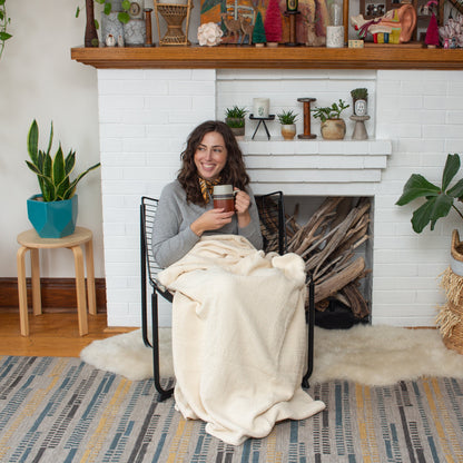 Organic Cotton Throw Blanket – Handwoven & Earth Friendly